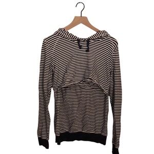 Latched Mama Large Navy Striped Nursing Hoodie XL